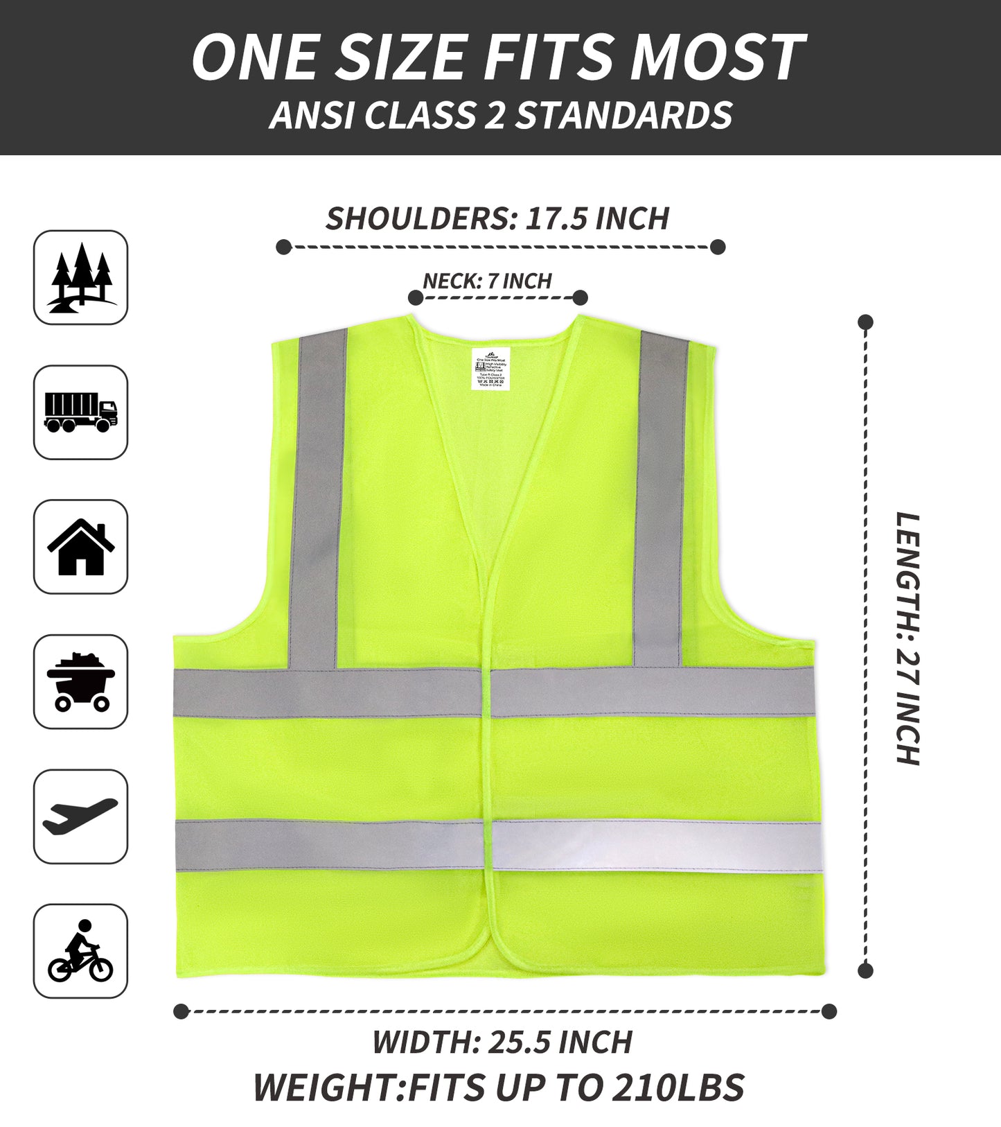 Safety Vest Meets ANSI Class 2 Standards, Reflective Vest for Men Women, Mesh High Visibility Vest