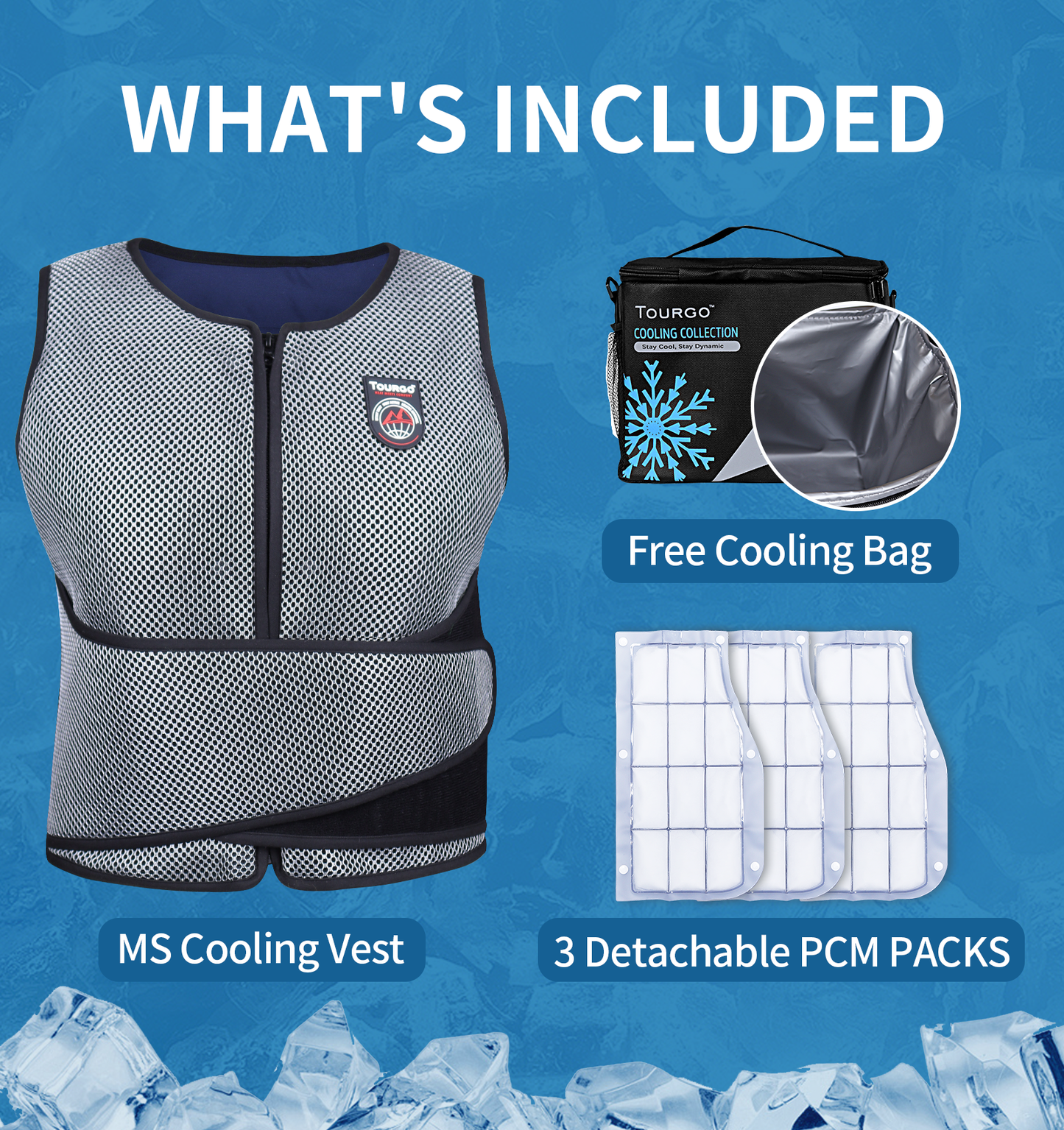 PCM Cooling Vest for MS Patients,Cooling Vests for Women with 3 PCM Packs - Provides Constant 65℉ for 3-5 Hours, Ideal Ice Vest for MS Patients,Indoor Cooling