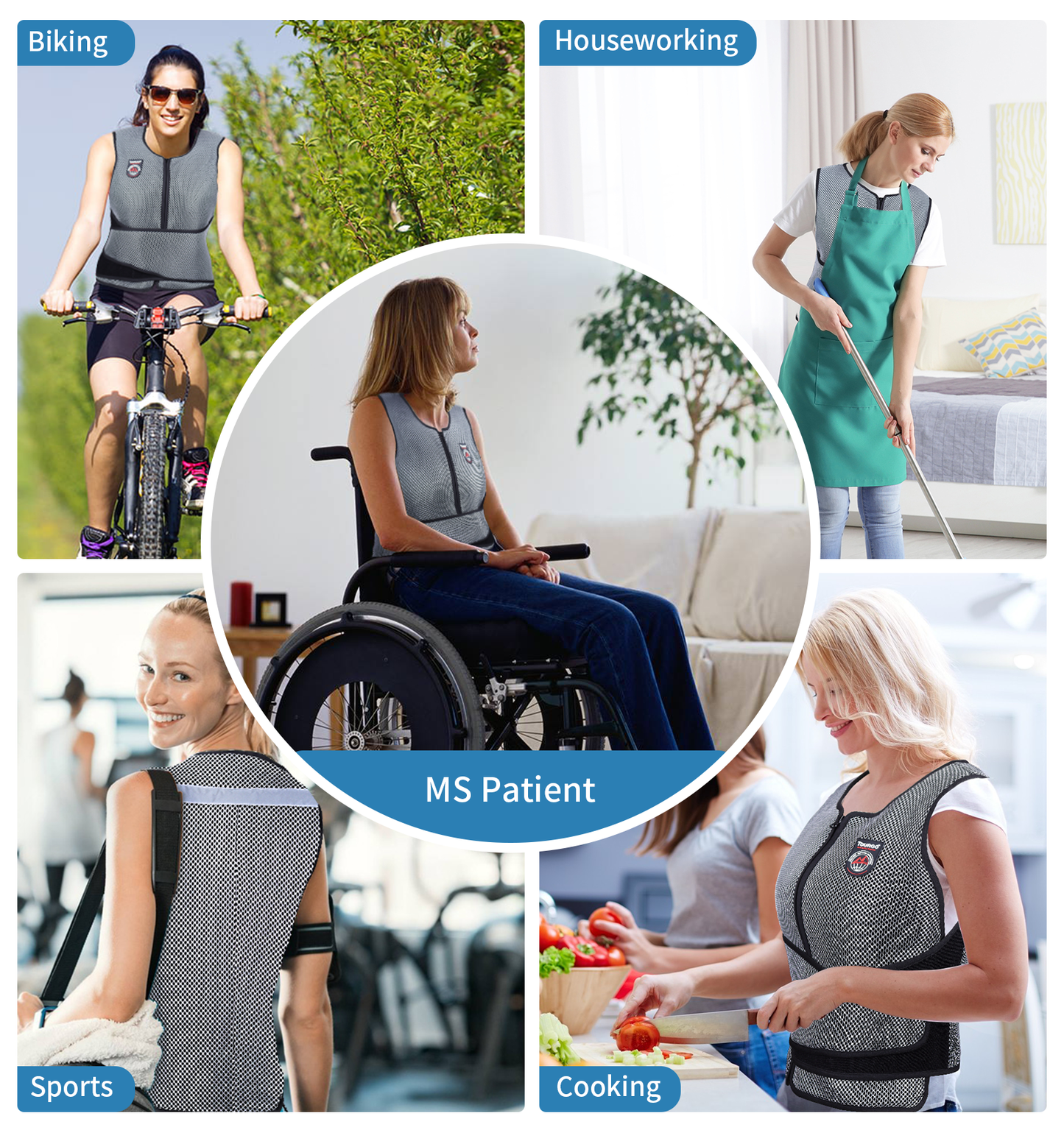 PCM Cooling Vest for MS Patients,Cooling Vests for Women with 3 PCM Packs - Provides Constant 65℉ for 3-5 Hours, Ideal Ice Vest for MS Patients,Indoor Cooling