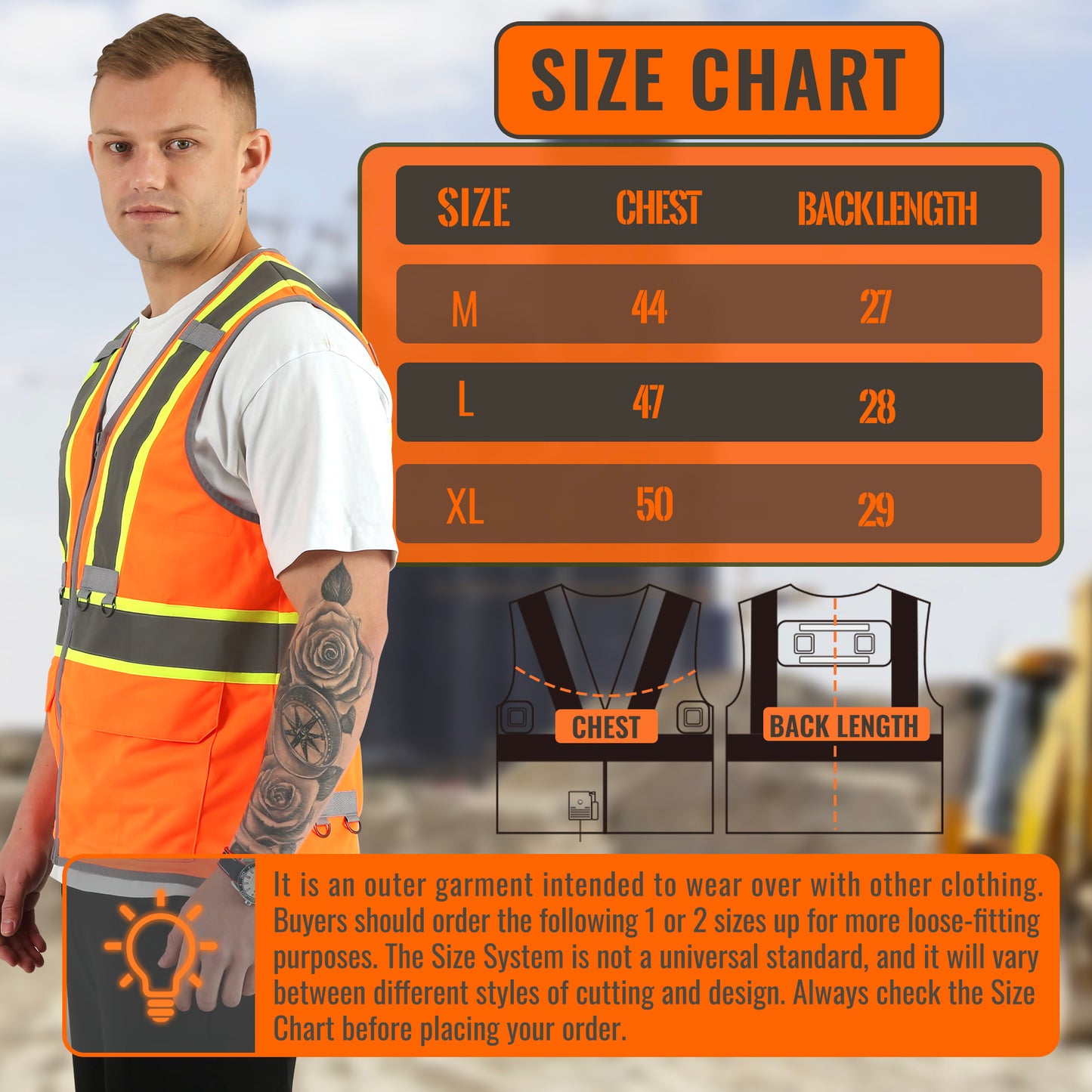 2PCS Safety Vest for Men, High Visibility Reflective Safety Vest, Semiconductor Cooling Vest